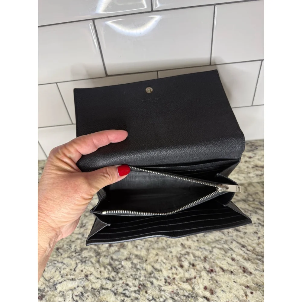 Women's Saint Laurent Black Leather Wallet - Picture 9 of 10